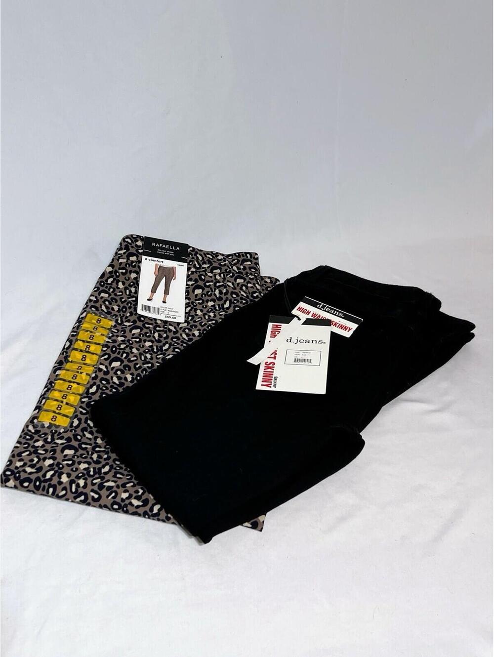 Women’s Pants & Capris Size 8 Black Skinny High Waist Leopard Print **New**